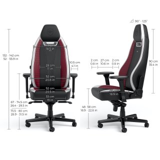 Noblechairs LEGEND PU Bőr Fekete/Fehér/Piros Gaming szék
