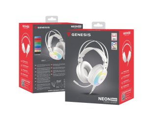 Genesis Neon 600 RGB Gamer fejhallgató - Fehér