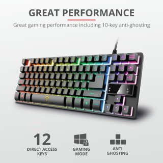 Trust GXT 833 Thado TKL RGB gamer Billentyűzet - Magyar kiosztás