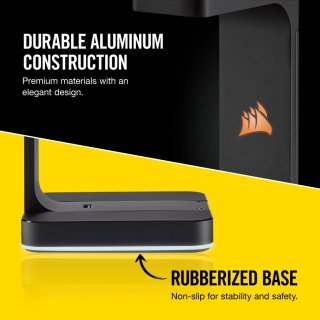 CORSAIR ST100 RGB Premium Fejhallgató Állvány, 7.1 beépített hangkártyával