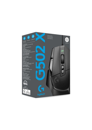 Logitech G502 X Gaming egér - Fekete