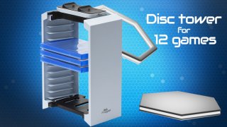 Froggiex Docking charge and storage for PS5 - Töltőállomás +Játéklemez tartó - Fehér