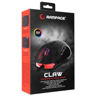 Rampage SMX-G38 CLAW RGB Vezetékes Gaming Egér - Fekete