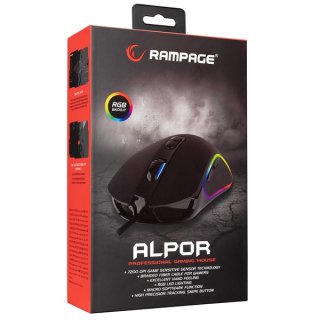 Rampage SMX-G65 ALPOR RGB Vezetékes Gamer Egér - Fekete