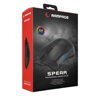 Rampage SMX-G68 SPEAR RGB Vezetékes Gaming Egér - Fekete