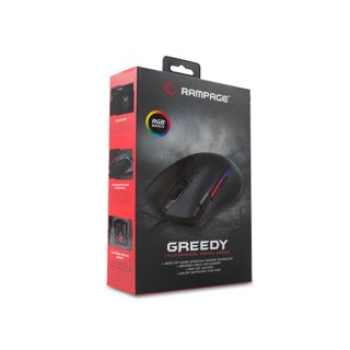 Rampage SMX-G72 GREEDY RGB Vezetékes Gaming Egér - Fekete