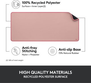Logitech - Desk Mat-Studio Series asztali alátét - Sötét rózsaszín