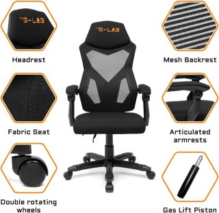 The G-Lab - K-Seat Rhodium Atom Gamer szék - Fekete