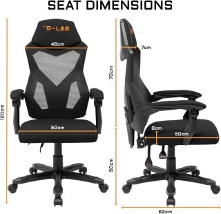 The G-Lab - K-Seat Rhodium Atom Gamer szék - Fekete