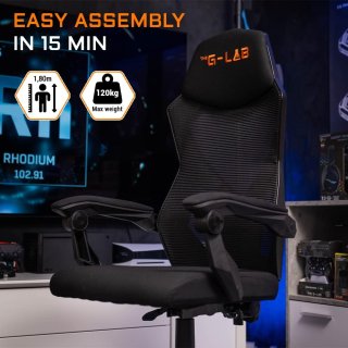 The G-Lab - K-Seat Rhodium Atom Gamer szék - Fekete