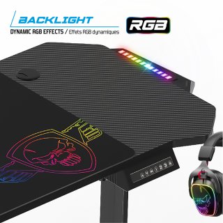 Spirit of Gamer Headquarter 800 RGB Gamer asztal állítható magassággal