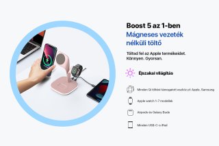 Boost 5 az 1-ben Vezeték nélküli MagSafe töltőállomás - fehér