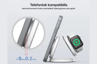Boost Összehajtható 3 az 1-ben Vezeték nélküli töltőállomás - szürke