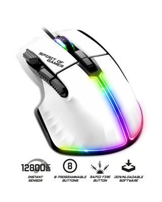 Spirit of Gamer PRO-M5 RGB Vezetékes gamer egér - fehér