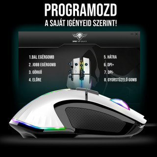 Spirit of Gamer PRO-M5 RGB Vezetékes gamer egér - fehér