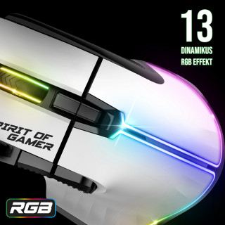 Spirit of Gamer PRO-M5 RGB Vezetékes gamer egér - fehér
