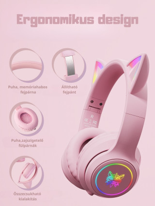 Onikuma B90 Vezeték Nélküli Gamer Headset - Cicafüles