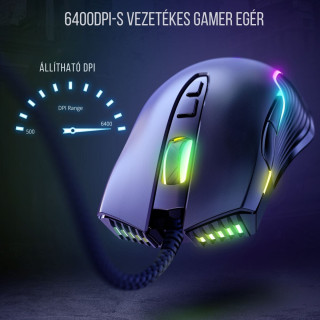Onikuma CW905 Gamer Egér - Fekete