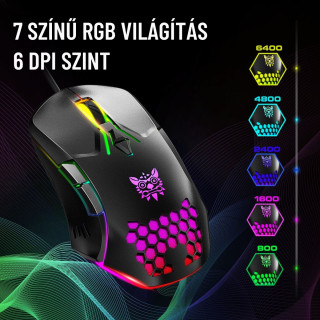 Onikuma CW902 Gamer Egér - Fekete