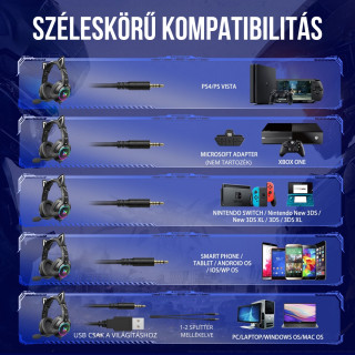 Onikuma K9 Cicafüles Gamer Headset