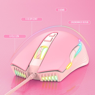 Onikuma G25+CW905 Gamer billentyűzet + egér csomag - Pink