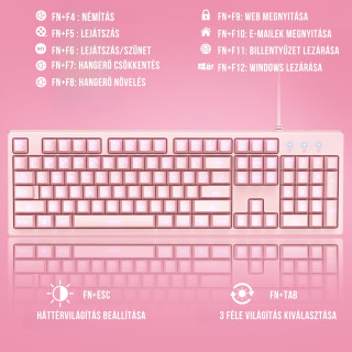 Onikuma G25+CW905 Gamer billentyűzet + egér csomag - Pink