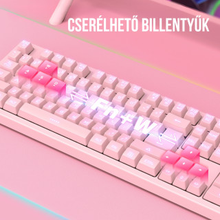 Onikuma G25+CW905 Gamer billentyűzet + egér csomag - Pink