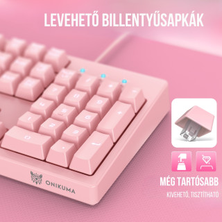Onikuma G25+CW905 Gamer billentyűzet + egér csomag - Pink