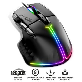 Spirit of Gamer PRO-M5 RGB Vezetékes gamer egér - fekete