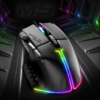 Spirit of Gamer PRO-M5 RGB Vezetékes gamer egér - fekete