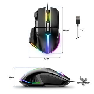 Spirit of Gamer PRO-M5 RGB Vezetékes gamer egér - fekete