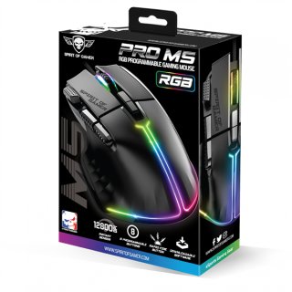 Spirit of Gamer PRO-M5 RGB Vezetékes gamer egér - fekete