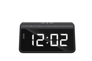 Havit W320 Asztali Digitális Óra + Vezeték Nélküli Töltő - Fekete