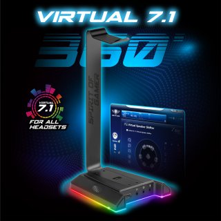Spirit of Gamer SENTINEL 7.1 Headset állvány - Fekete