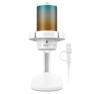 MAONO DGM20 USB Streamer/Gamer Mikrofon RGB - Fehér