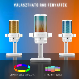 MAONO DGM20 USB Streamer/Gamer Mikrofon RGB - Fehér
