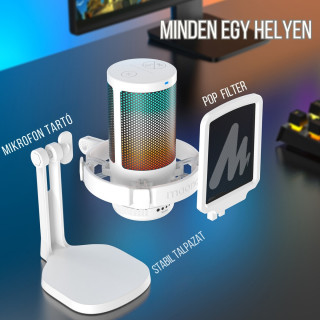 MAONO DGM20 USB Streamer/Gamer Mikrofon RGB - Fehér