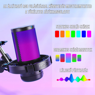 MAONO DGM20S USB Streamer/Gamer Mikrofon Kit RGB - Fehér