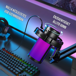 MAONO DGM20S USB Streamer/Gamer Mikrofon Kit RGB - Fehér