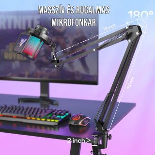 MAONO DGM20S USB Streamer/Gamer Mikrofon Kit RGB - Fehér