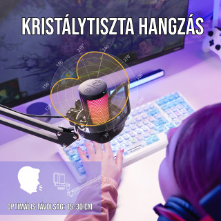 MAONO DGM20S USB Streamer/Gamer Mikrofon Kit RGB - Fehér