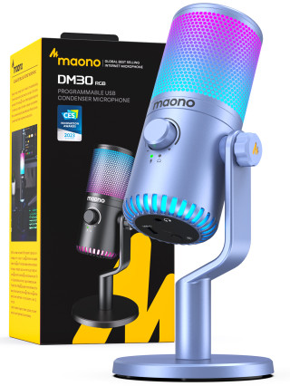 MAONO DM30 RGB USB Streamer/Gamer Mikrofon - Lila