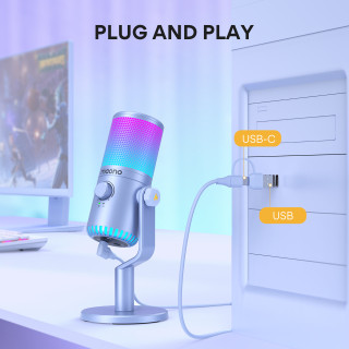 MAONO DM30 RGB USB Streamer/Gamer Mikrofon - Lila