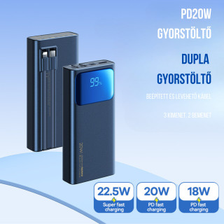 Remax Voyage Series gyorstöltő Powerbank 20000mAh