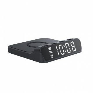 Havit W3031 Mobile series - Asztali digitális óra + Vezeték nélküli töltő