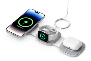 Boost Összehajtható 3 az 1-ben Vezeték nélküli töltőállomás - pink+szürke