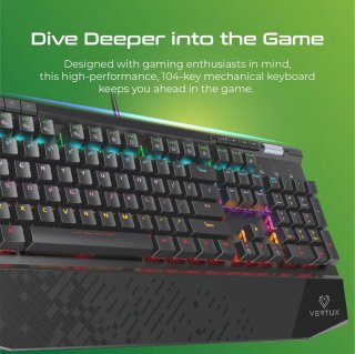 Vertux TUNGSTEN Gamer Billentyűzet - ANGOL KIOSZTÁS