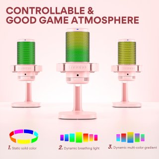 MAONO DGM20 USB Streamer/Gamer Mikrofon RGB - Pink