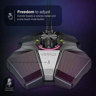 Vertux CONDOR USB-C Streamer/Gamer Mikrofon - Fekete