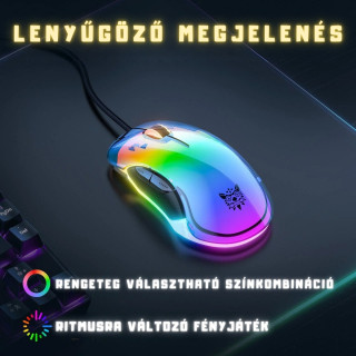 Onikuma CW925 RGB Átlátszó Gamer Egér